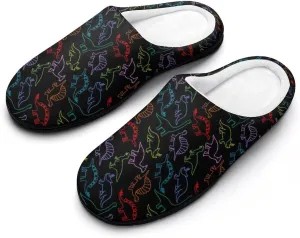 Mens House Slippers Womens Halloween Cotton Slippers Soft Memory Foam Clog Slippers Non-Slip Warm Indoor Outdoor Shoes