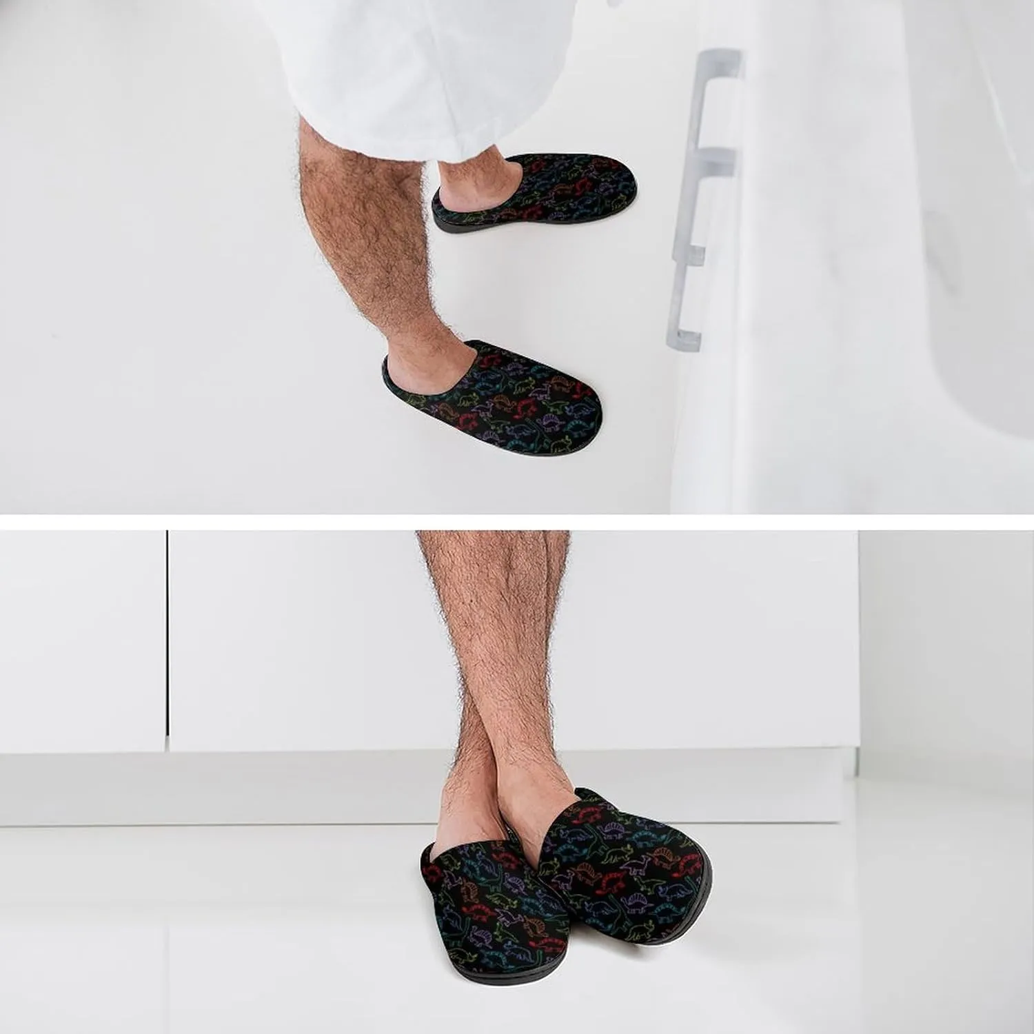 Mens House Slippers Womens Halloween Cotton Slippers Soft Memory Foam Clog Slippers Non-Slip Warm Indoor Outdoor Shoes