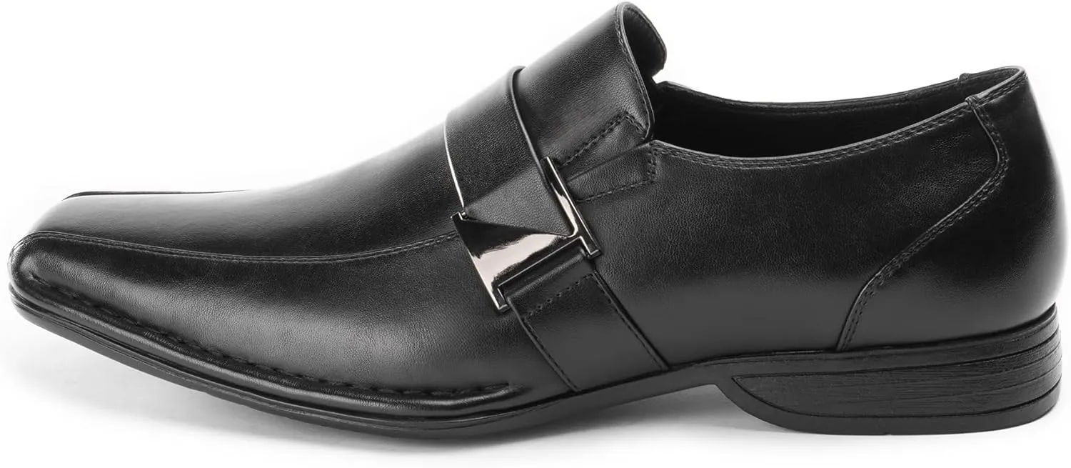 Men's Loafers Dress Shoes Slip on, Leather Lined, Cushioned Insole, Soft Lining, Sturdy Design with Buckle, Classic Comfort Elegance