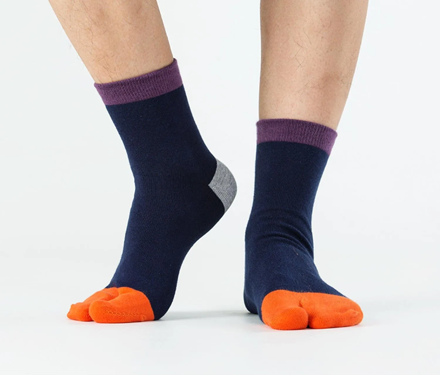 Men's Tabi Socks Flip Flop Split Toe Big Toe Cotton Athletic 4 Pack 6 Pack