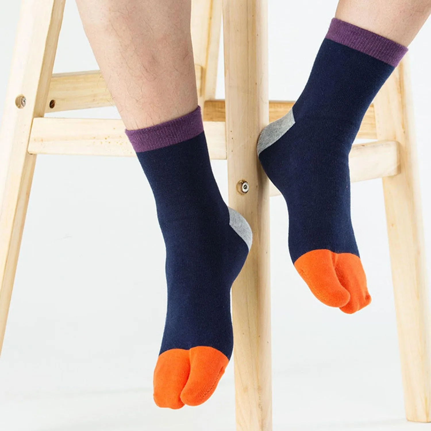 Men's Tabi Socks Flip Flop Split Toe Big Toe Cotton Athletic 4 Pack 6 Pack
