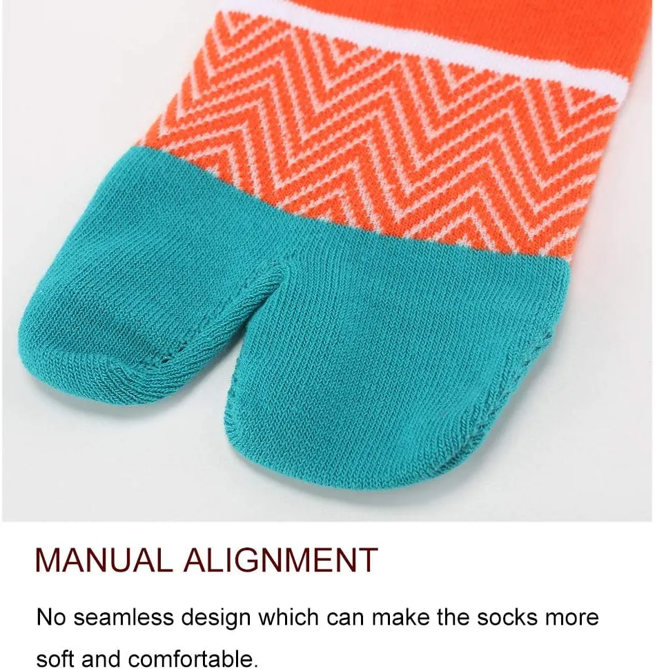 Men's Tabi Socks Flip Flop Split Toe Crew Geta Cotton Pack of 6