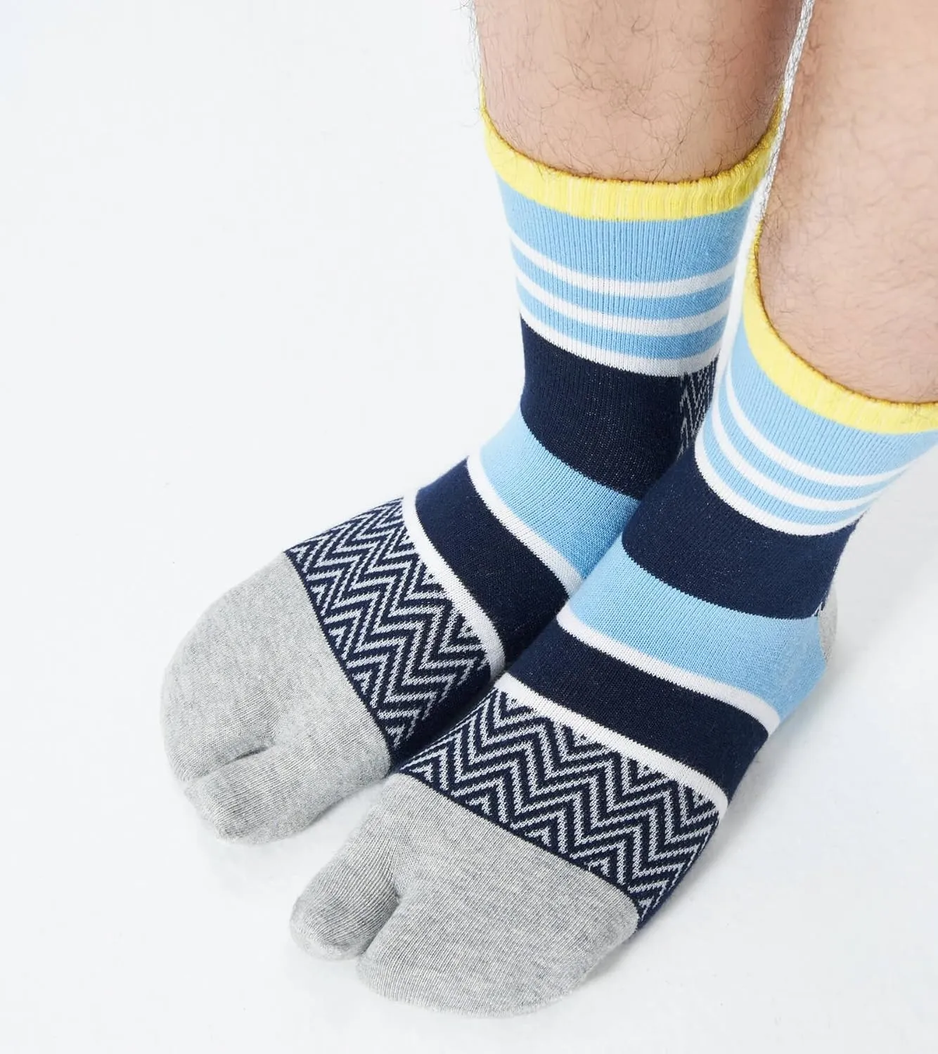 Men's Tabi Socks Flip Flop Split Toe Crew Geta Cotton Pack of 6