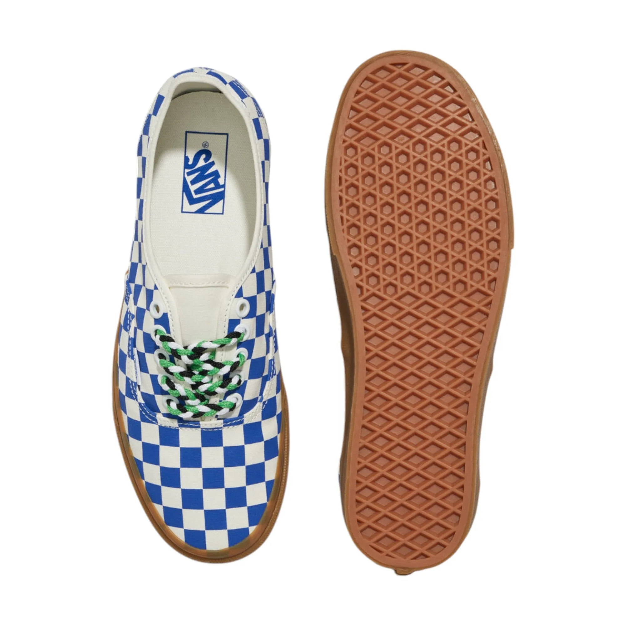 Mens Vans Authentic Checkerboard Shoes Blue/White