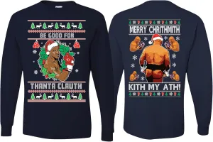 Merry Chrithmith Kith My Ath Funny Ugly Christmas Mens Long Sleeves
