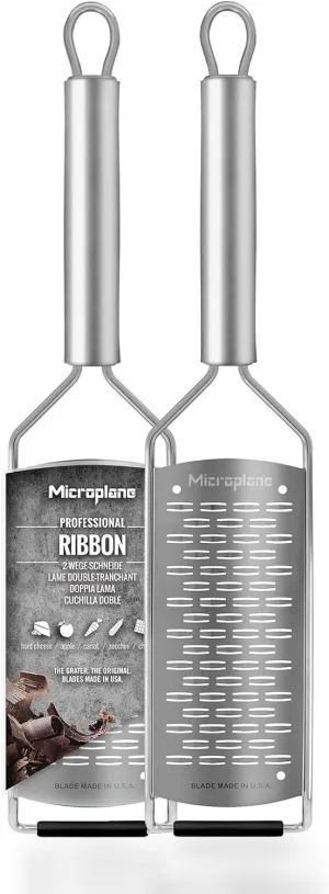 Microplane Professional Series Kitchen Grater Ribbon Blade for Hard Cheese, Apple, Carrot, Zucchini and Chocolate with Stainless Steel Blades - Made in USA