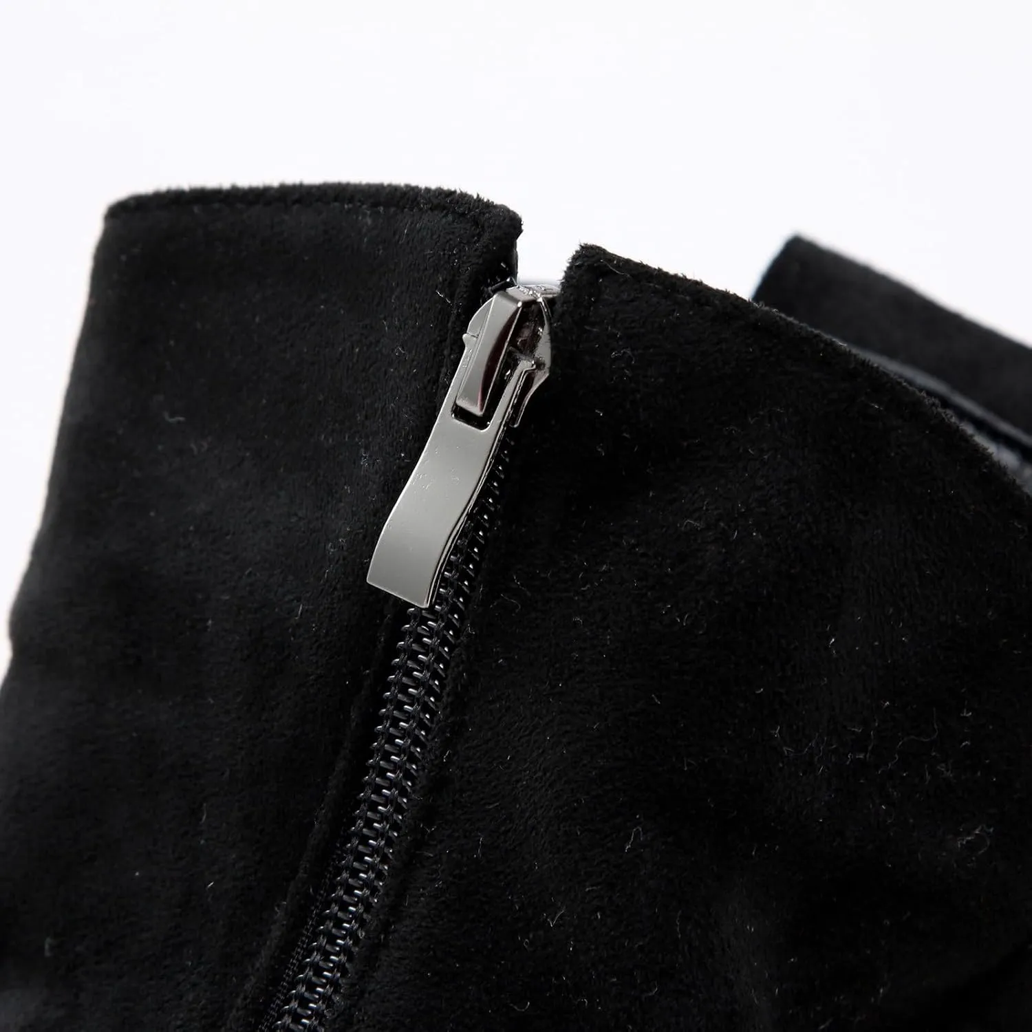 Mid Calf Boots Low Heel Boots for Women ，Low Heel Breathable Winter Zipper Booties，Fashionable Classic Black Ankle Boots