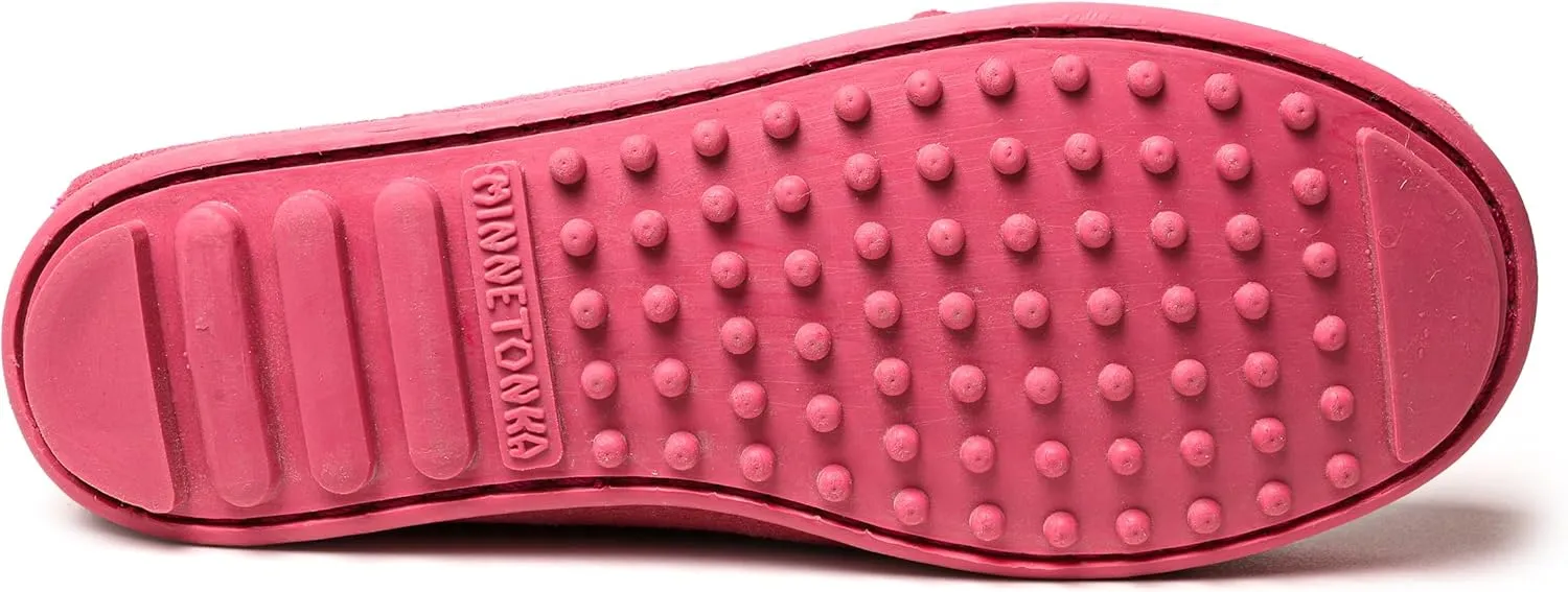 Minnetonka Children’s Thunderbird “Animikii” Hardsole - Moccasins for Kids with a Classic Leather Moccasin Silhouette, Cushioned Footbed, and Beaded Moccasin Design