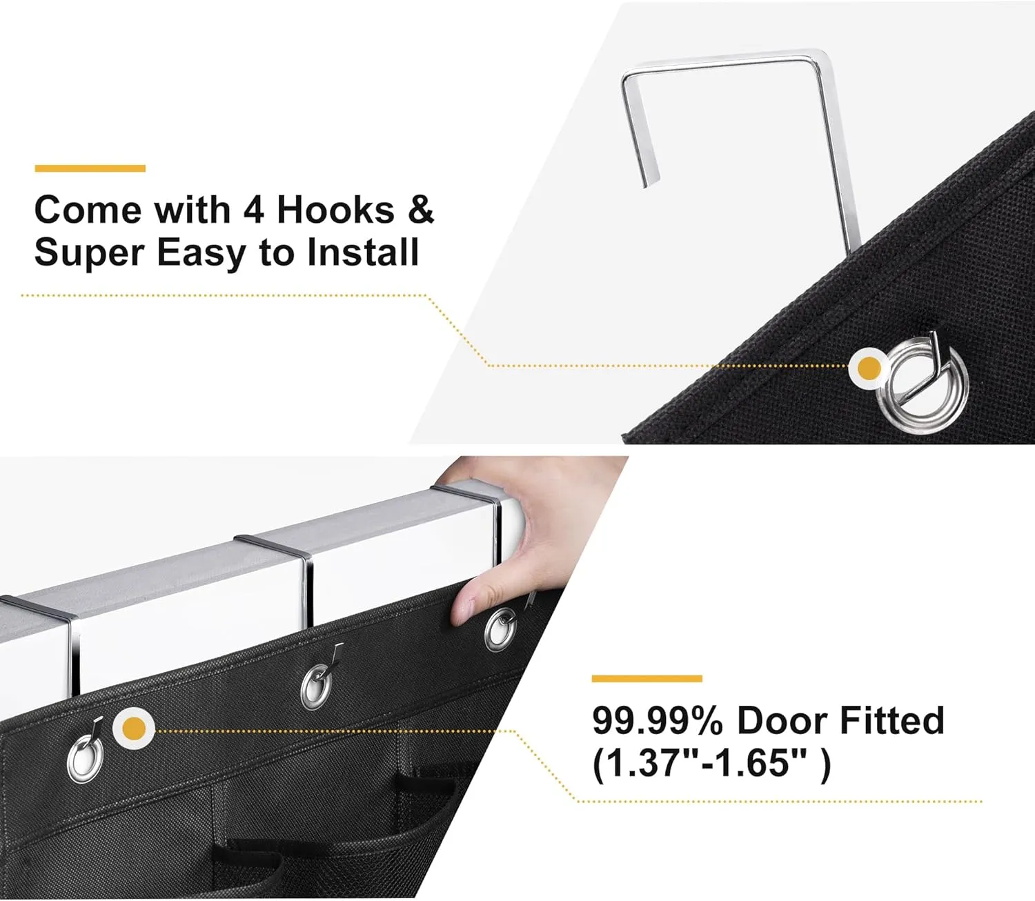 MISSLO 35 Large Pockets Over the Door Shoe Rack for Door Sturdy Oxford Over the Door Shoe Organizer Closet Hanging Shoe Holder Hanger