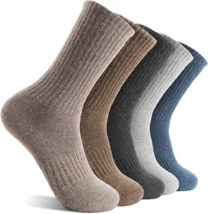 MOGGEI 5 Pairs Womens Merino Wool Socks Hiking Warm Winter Thick Thermal Crew Cozy Cabin Ladies Gift Comfy Boot Work Socks