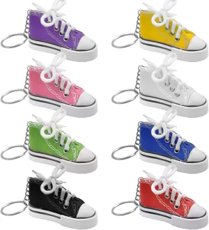 Muka 24PCS Mini Canvas Sneaker Keychains, 3" Shoes Key Ring, Festival Decorations for Party - Random Colors
