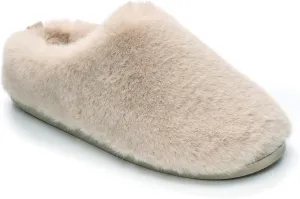 Mule Slippers for Women Indoor Outdoor - Faux Fur Slides, Memory Foam Slip On Slippers - Non-Slip Outsole, Machine Washable - Womens Slip On House Shoes - Ariana