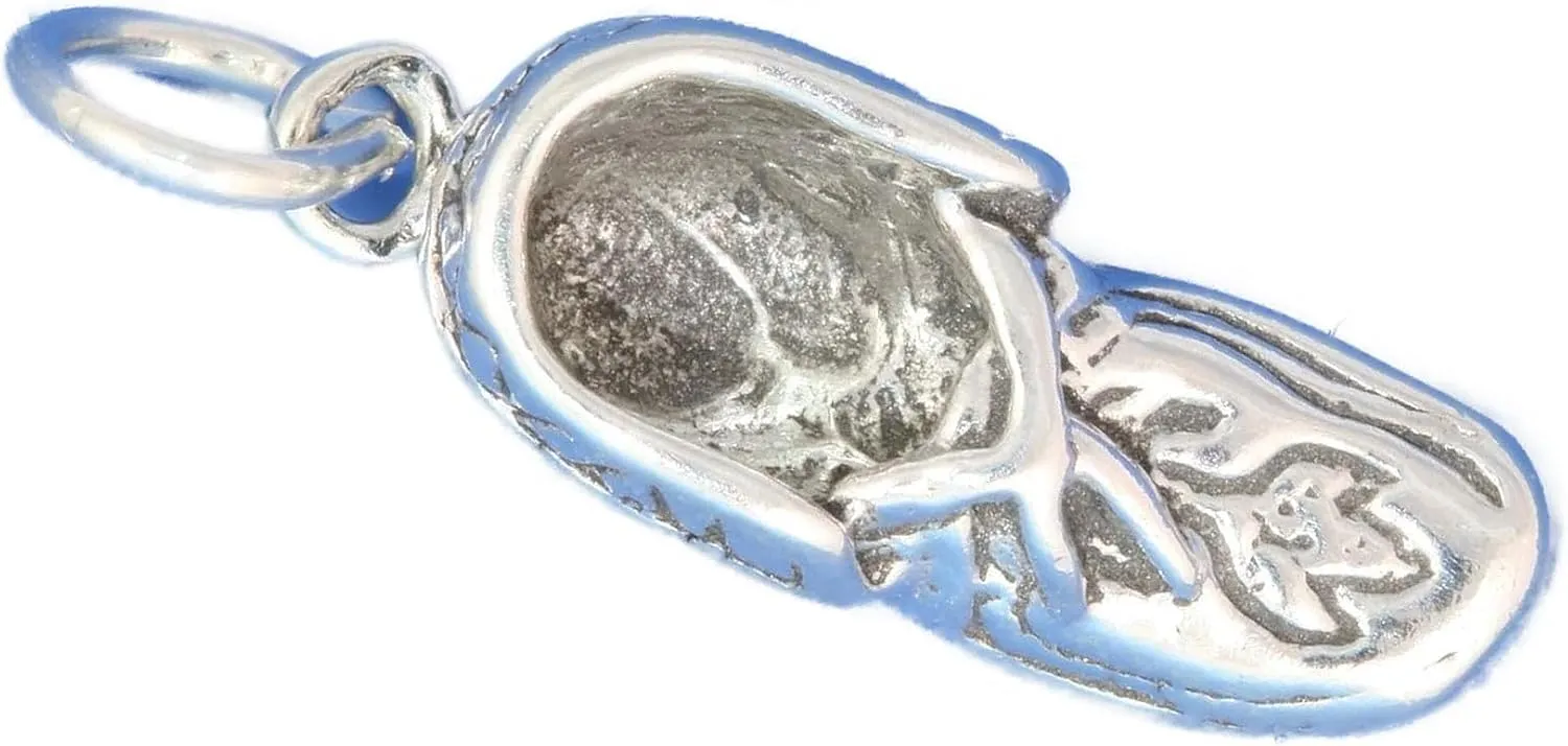 Native Indian Moccasin Shoe 3D 925 Solid Sterling Silver Charm Handcrafted, universal fit, vibrant enamel, secure design, artisan quality TREISM00671