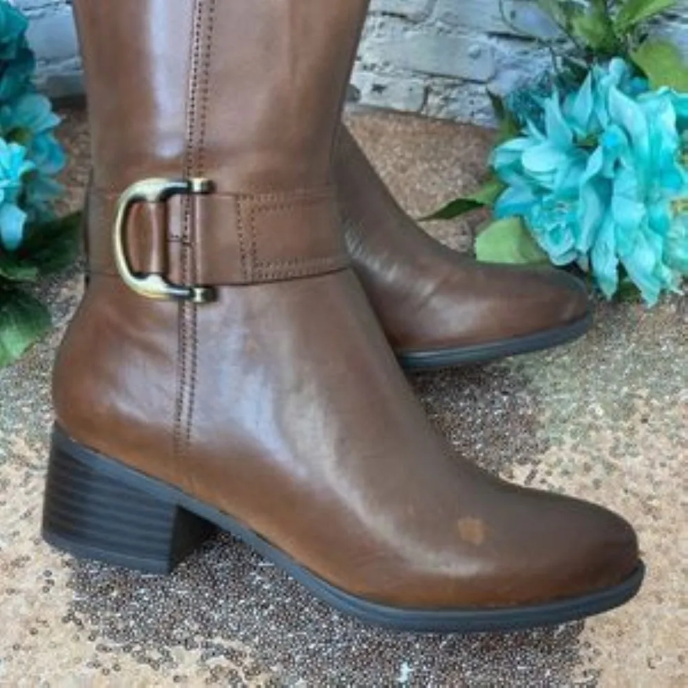 NATURALIZER Kelso Cinnamon Leather High Shaft Leather Boots 5M