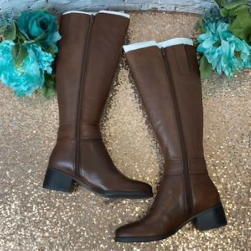NATURALIZER Kelso Cinnamon Leather High Shaft Leather Boots 5M