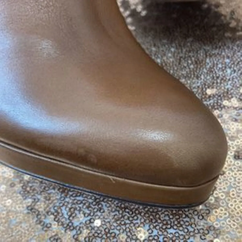 NATURALIZER Tai Cinnamon Leather Wide Calf High Shaft Boots 7M