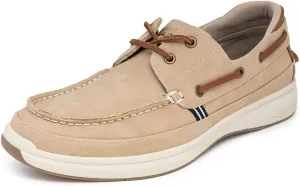 Nautica Men's Lace-Up Moccasin Boat Shoes - Cushioned Insole Casual Deck Loafers for Walking Comfort - Zapato