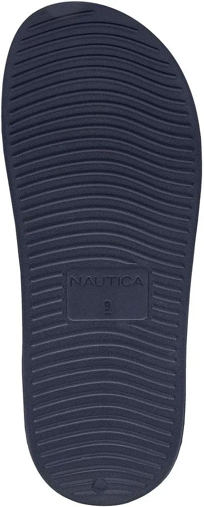 Nautica Men's Slide Sandals – Comfortable Slip-On Pool & Beach Shoes with Cushioned Footbed for Casual Wear