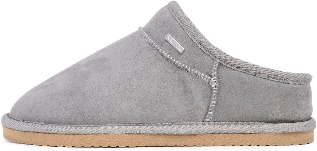 Nautica Women's Cozy Clog Slippers with Plush Faux Fur Collar and Durable Rubber Sole for Indoor & Outdoor Comfort