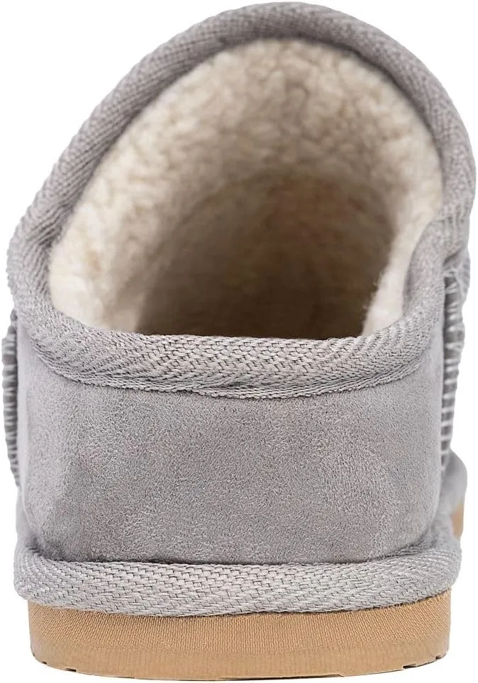 Nautica Women's Cozy Clog Slippers with Plush Faux Fur Collar and Durable Rubber Sole for Indoor & Outdoor Comfort