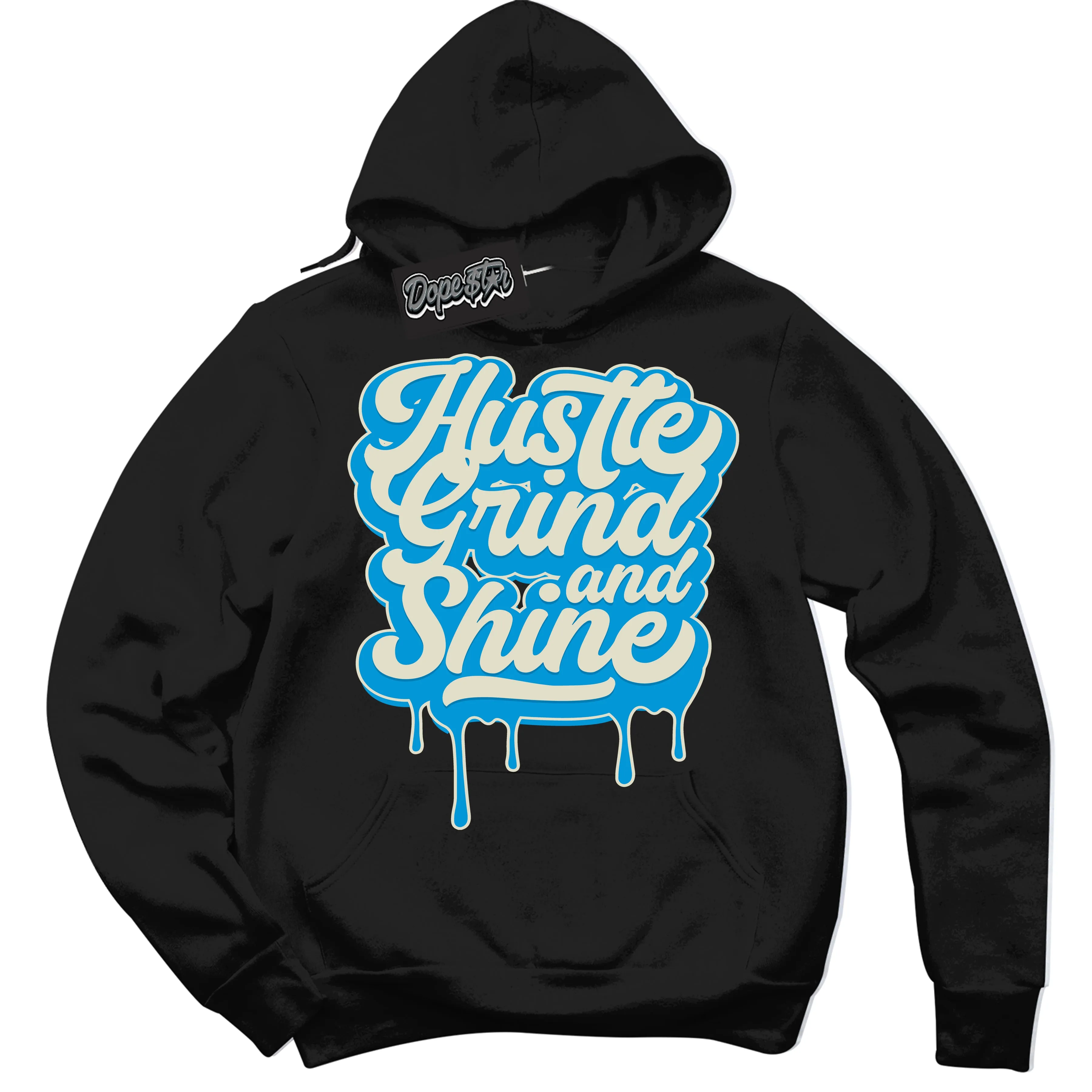Next Nature Light Khaki Star Blue Dunk Sneaker Hoodie Hustle Grind And Shine Graphic