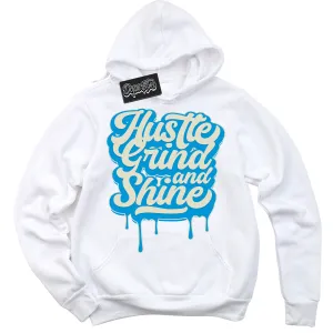 Next Nature Light Khaki Star Blue Dunk Sneaker Hoodie Hustle Grind And Shine Graphic