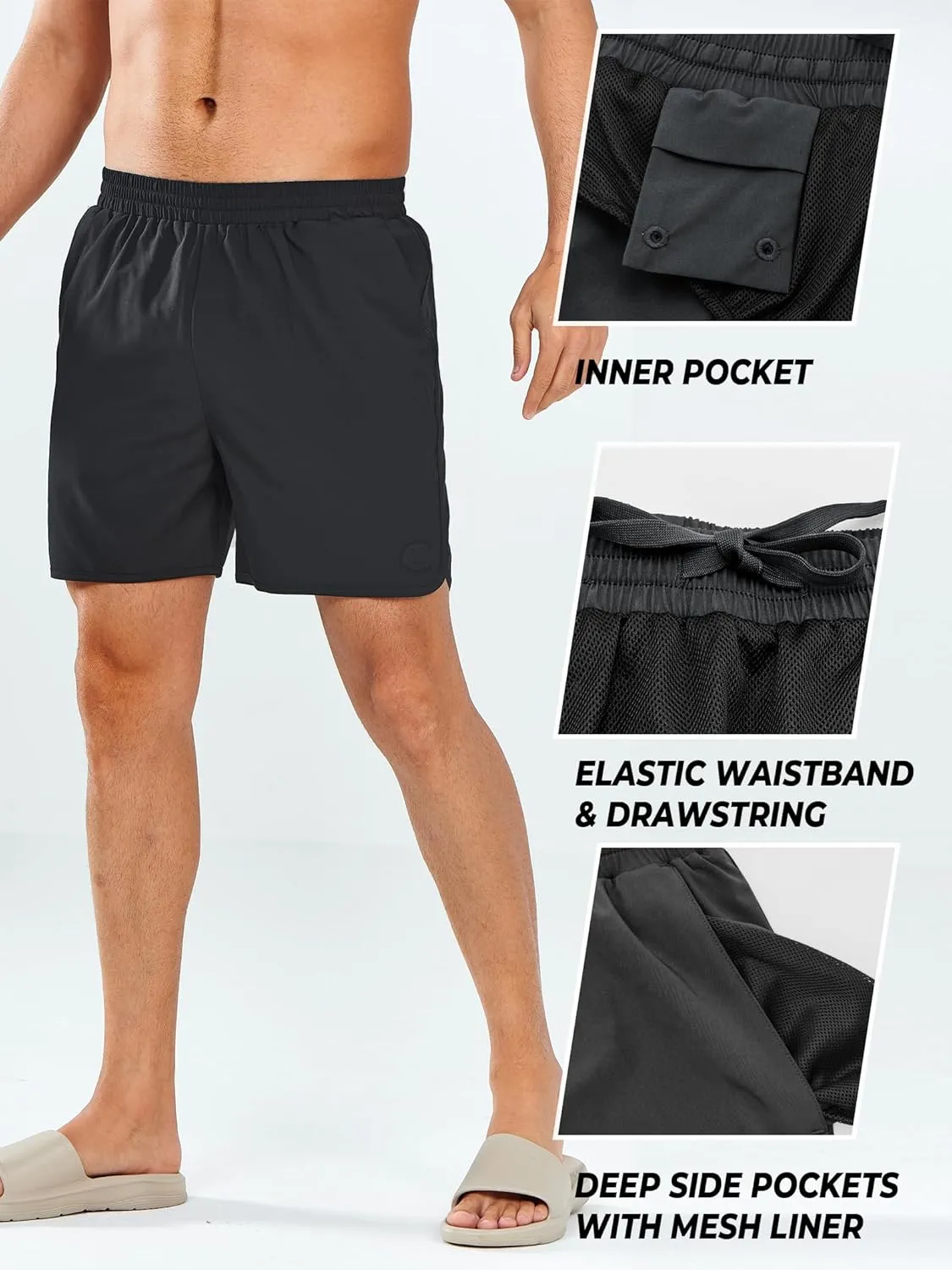 NORTHYARD Men's Swim Trunks 5" Quick Dry Swim Shorts with Mesh Liner Packable for Swimwear Surfing Beach Travel