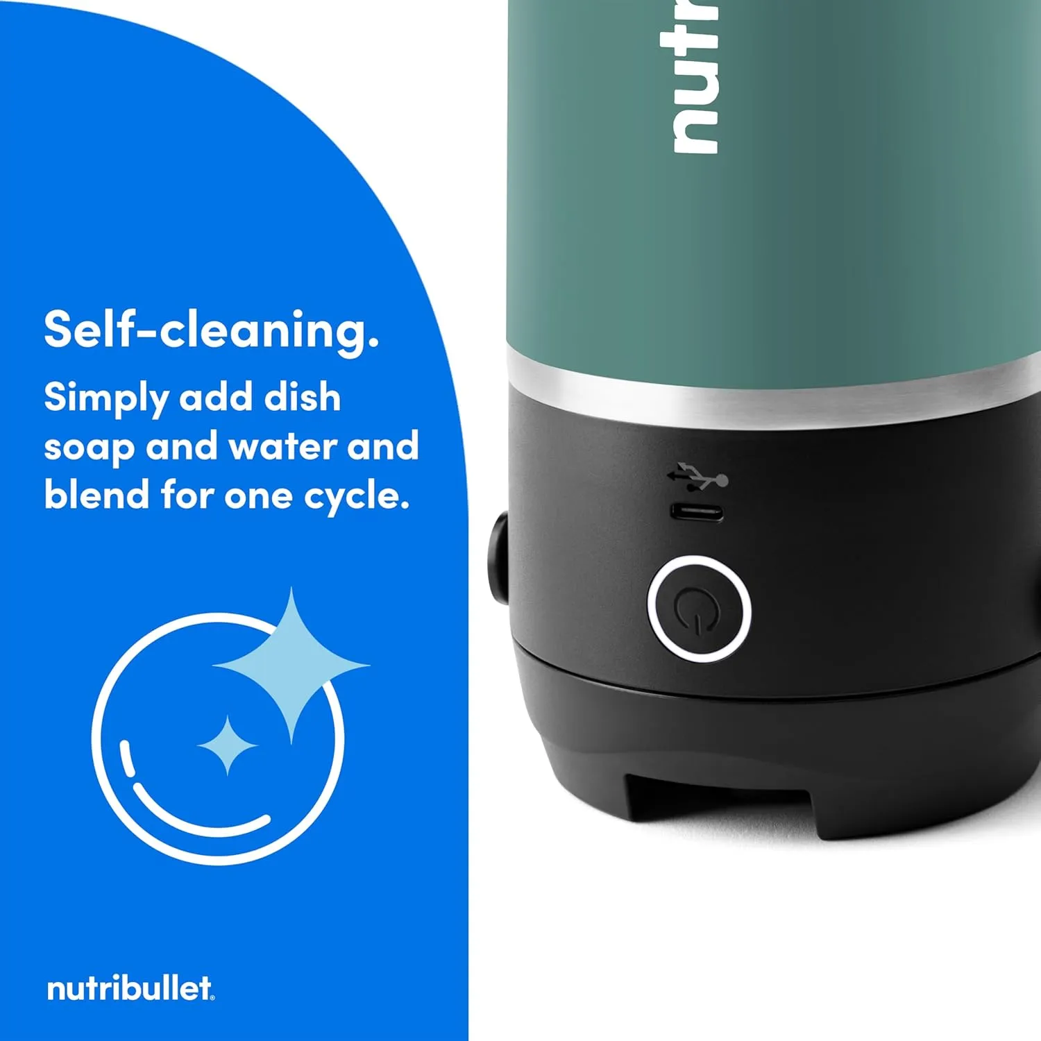 nutribullet Flip Portable Blender with Insulated Cup, Eucalyptus, NBPB50350EUC
