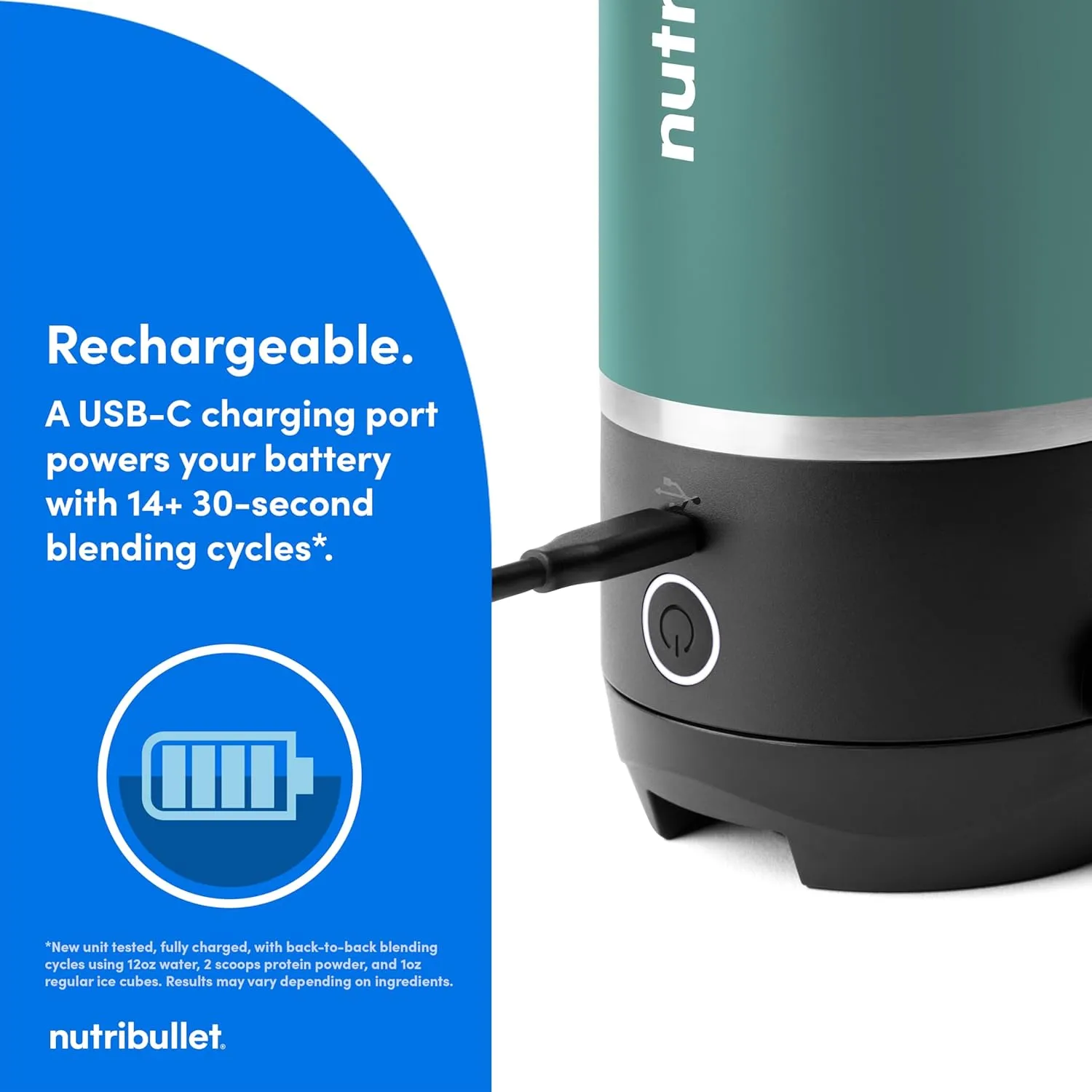 nutribullet Flip Portable Blender with Insulated Cup, Eucalyptus, NBPB50350EUC