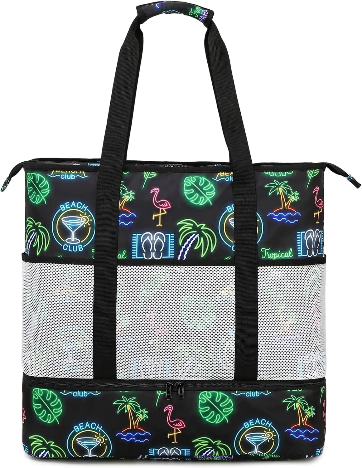 Octsky Beach Bag Tote Pool Bag with Cooler 9 Pockets Zipper Waterproof Sandproof Leakproof Xl Beach Bags for Women