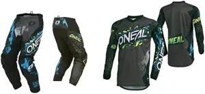 O'Neal Element Villain Combo Gray Pant SZ 34 and Large Jersey