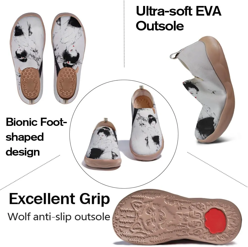 Onehorse Women's Sneakers Casual Travel Shoes Slip-On Lightweight Comfortable Artistic Flowers Loafers