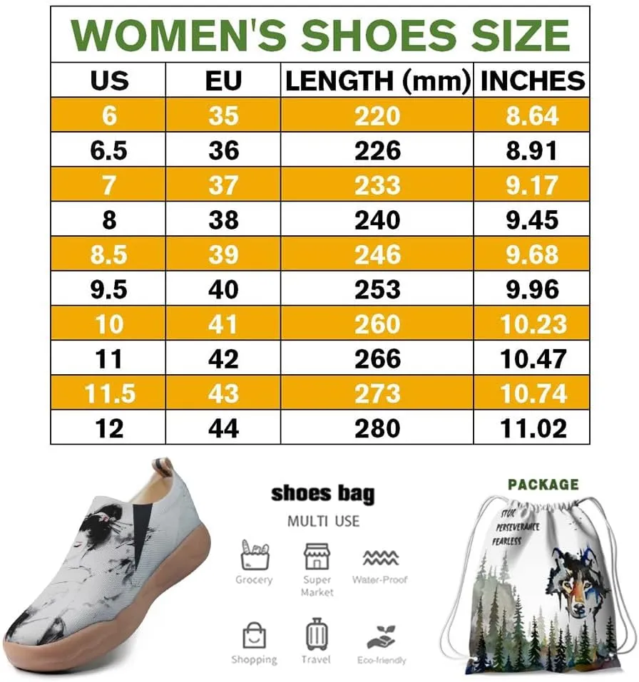 Onehorse Women's Sneakers Casual Travel Shoes Slip-On Lightweight Comfortable Artistic Flowers Loafers