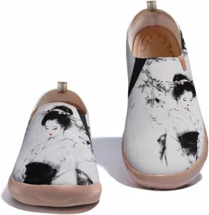 Onehorse Women's Sneakers Casual Travel Shoes Slip-On Lightweight Comfortable Artistic Flowers Loafers