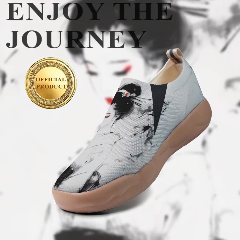 Onehorse Women's Sneakers Casual Travel Shoes Slip-On Lightweight Comfortable Artistic Flowers Loafers