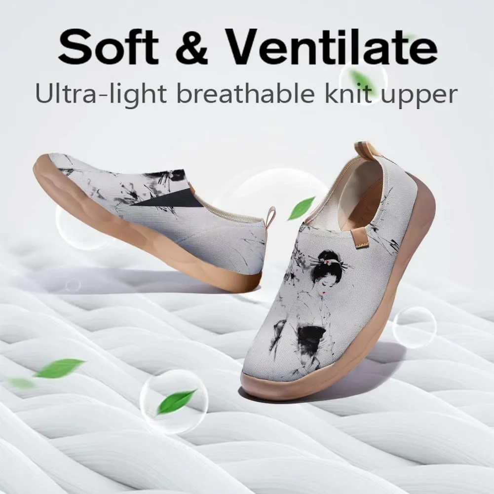 Onehorse Women's Sneakers Casual Travel Shoes Slip-On Lightweight Comfortable Artistic Flowers Loafers