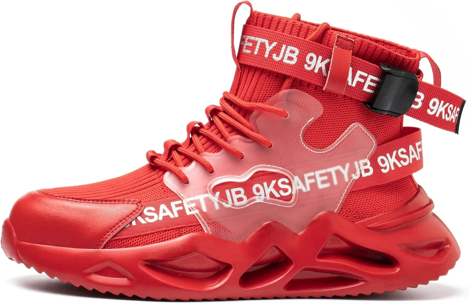 ORISTACO Steel Toe Safety High-Cut Boot, Breathable Lightweight Smash-Proof Industries Construction Work Shoes