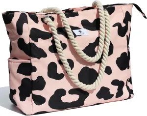 OVERSIZE BEACH BAG Large Tote Bag for Women Waterproof Sandproof with Dry Wet Compartment for Pool Gym Travel