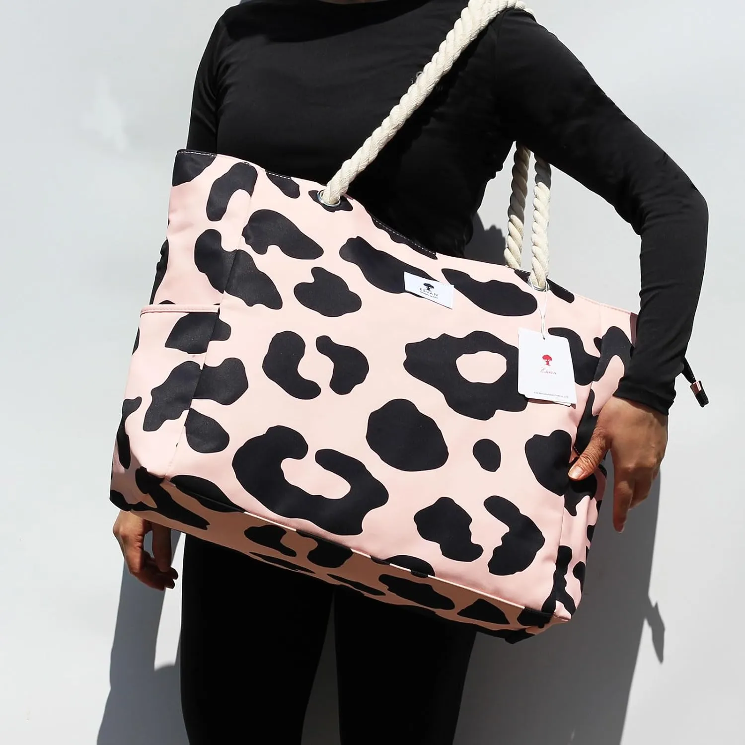 OVERSIZE BEACH BAG Large Tote Bag for Women Waterproof Sandproof with Dry Wet Compartment for Pool Gym Travel