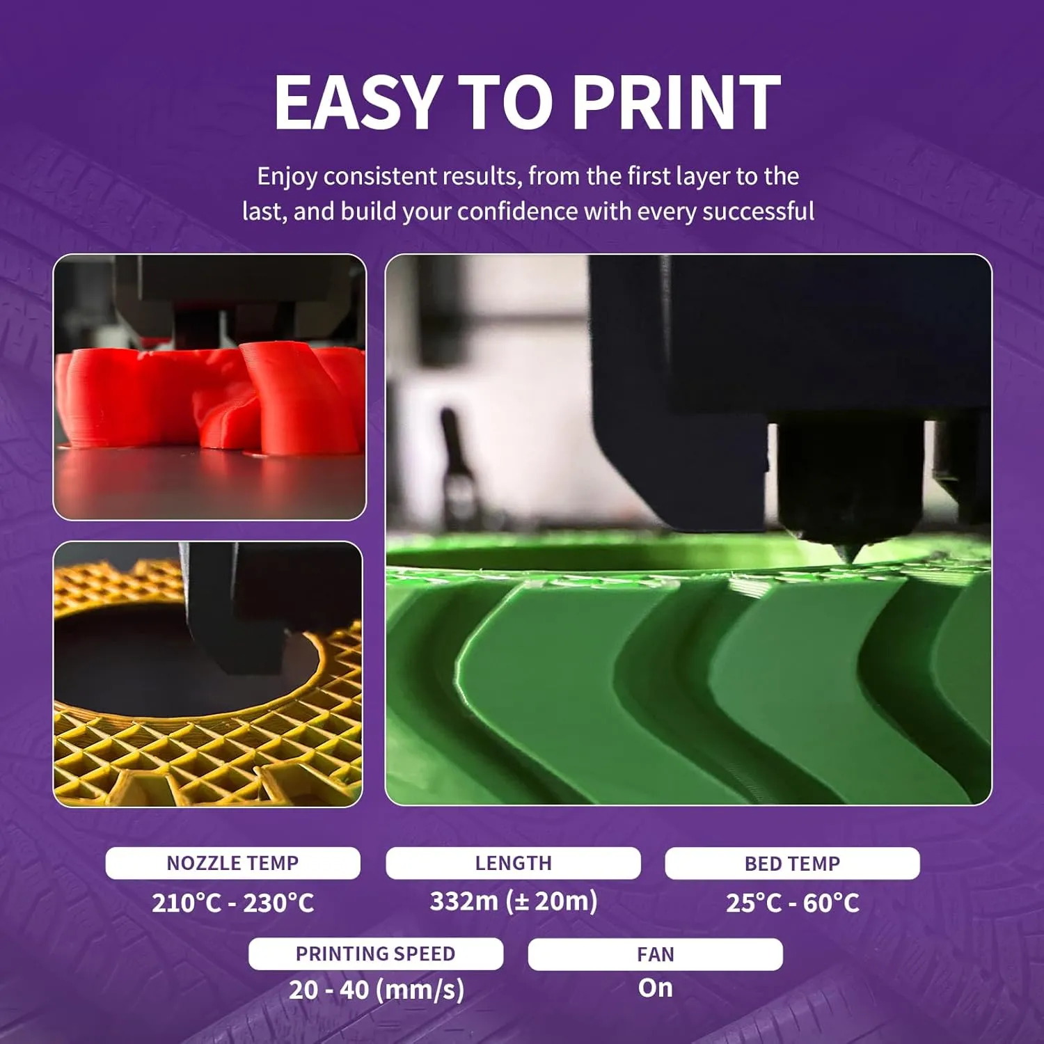 OVERTURE TPU Filament 1.75mm Flexible TPU Roll, 95A Soft 3D Printer Filament, 1kg Spool (2.2 lbs), Dimensional Accuracy  /- 0.02 mm (TPU Black)