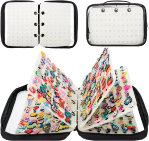 PACMAXI Shoe Charms Organizer, Display Holder with 5 Pages, Portable Travel Storage Bag for Charms Collection