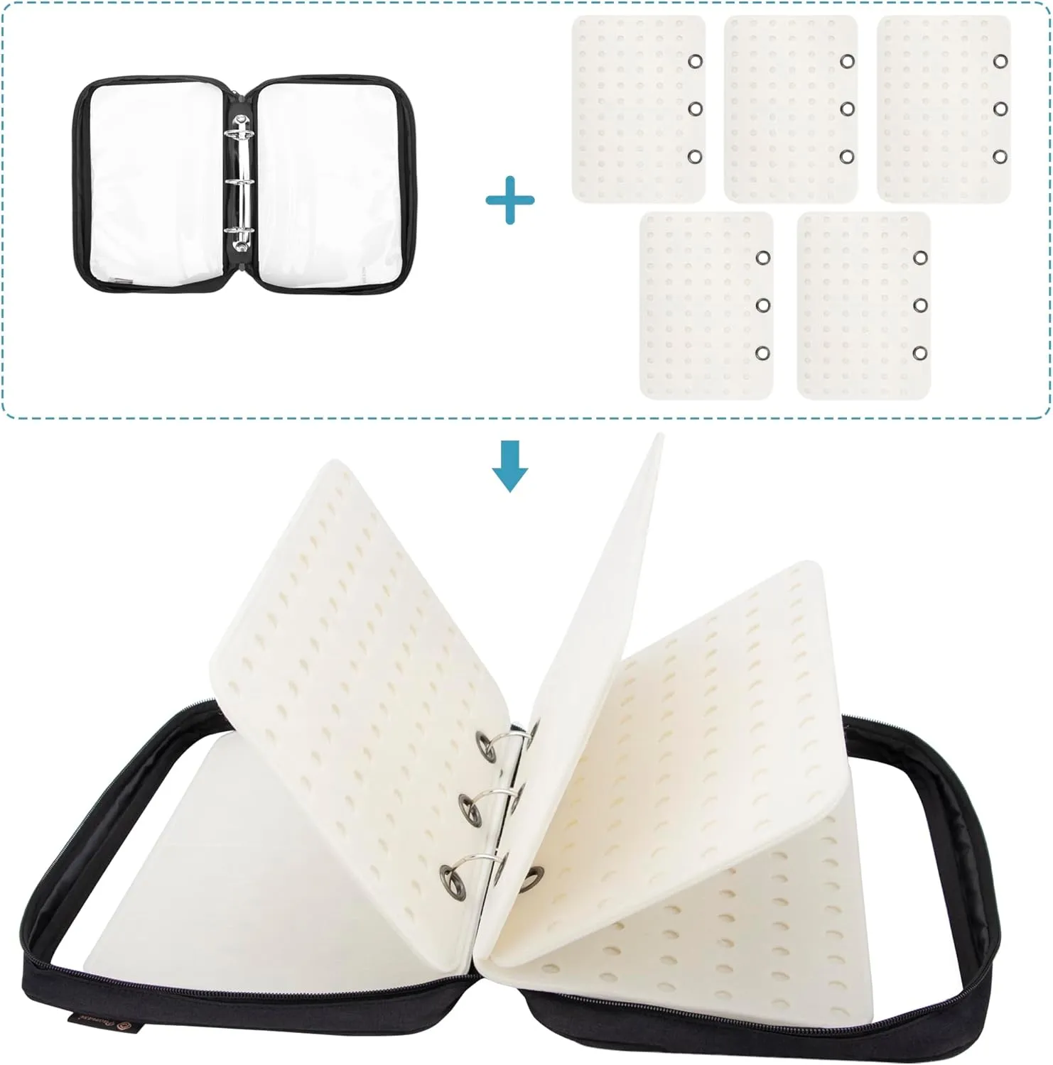 PACMAXI Shoe Charms Organizer, Display Holder with 5 Pages, Portable Travel Storage Bag for Charms Collection