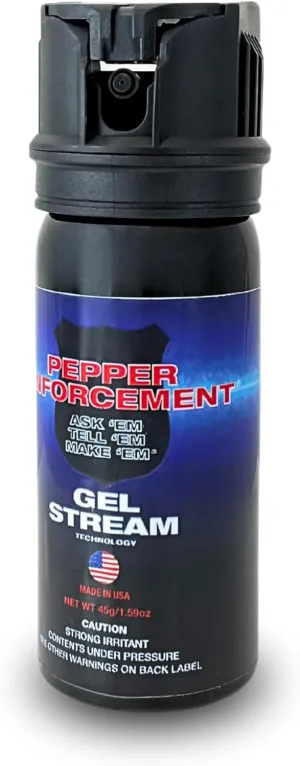 Pepper Gel Spray with Belt Clip for Easy Carry. 45g/1.59oz - Maximum Police Strength Formula, Flip Top Safety, Accurate Aim, Non-Lethal Self Defense