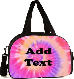 Personalized Tie Dye Gym Sports Travel Duffel Bag with Shoe Compartment - Add Name or Text