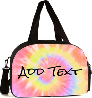 Personalized Tie Dye Gym Sports Travel Duffel Bag with Shoe Compartment - Add Name or Text