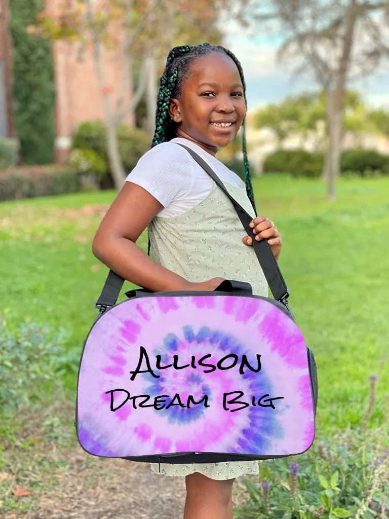 Personalized Tie Dye Gym Sports Travel Duffel Bag with Shoe Compartment - Add Name or Text