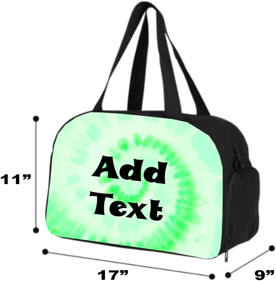 Personalized Tie Dye Gym Sports Travel Duffel Bag with Shoe Compartment - Add Name or Text
