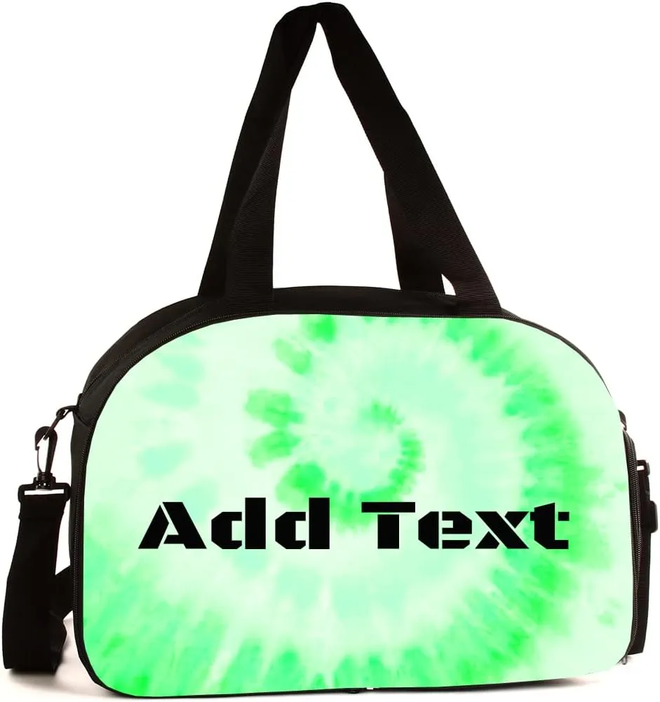 Personalized Tie Dye Gym Sports Travel Duffel Bag with Shoe Compartment - Add Name or Text