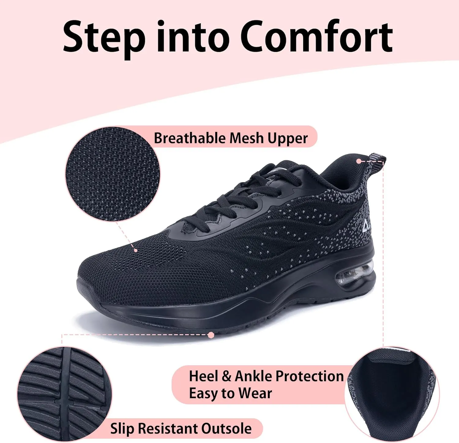 PERSOUL Womens Wide Toe Box Walking Shoes Comfortable Running Athletic Tennis Shoes Casual Workout Sneaker for Plantar Fasciitis Foot Pain Relief, Size 6-11