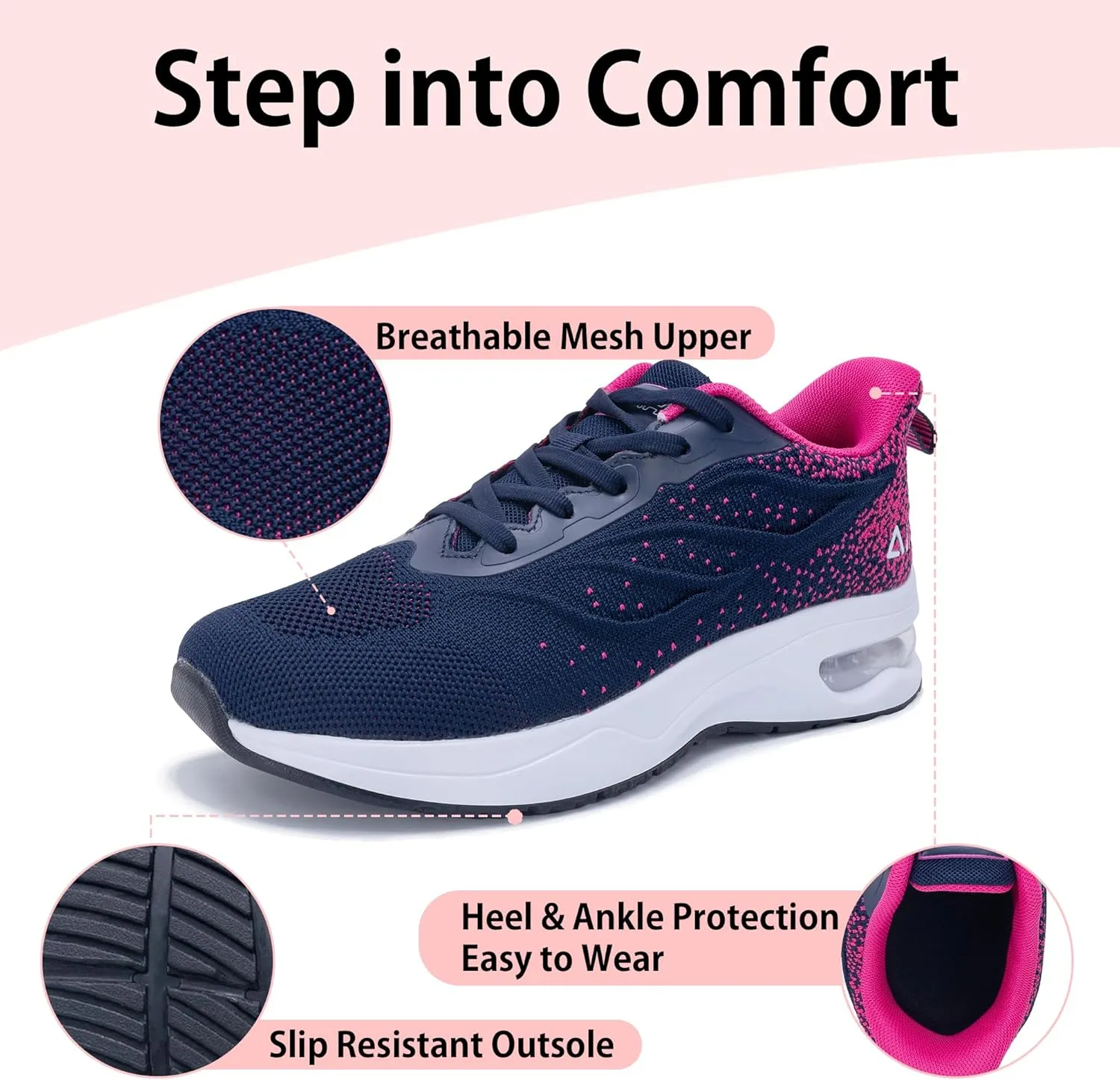 PERSOUL Womens Wide Toe Box Walking Shoes Comfortable Running Athletic Tennis Shoes Casual Workout Sneaker for Plantar Fasciitis Foot Pain Relief, Size 6-11